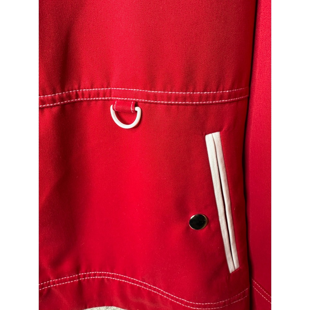 Allison Daley Petite Red Zip Up Jacket White Contrast Piping Size 12P - Picture 4 of 8